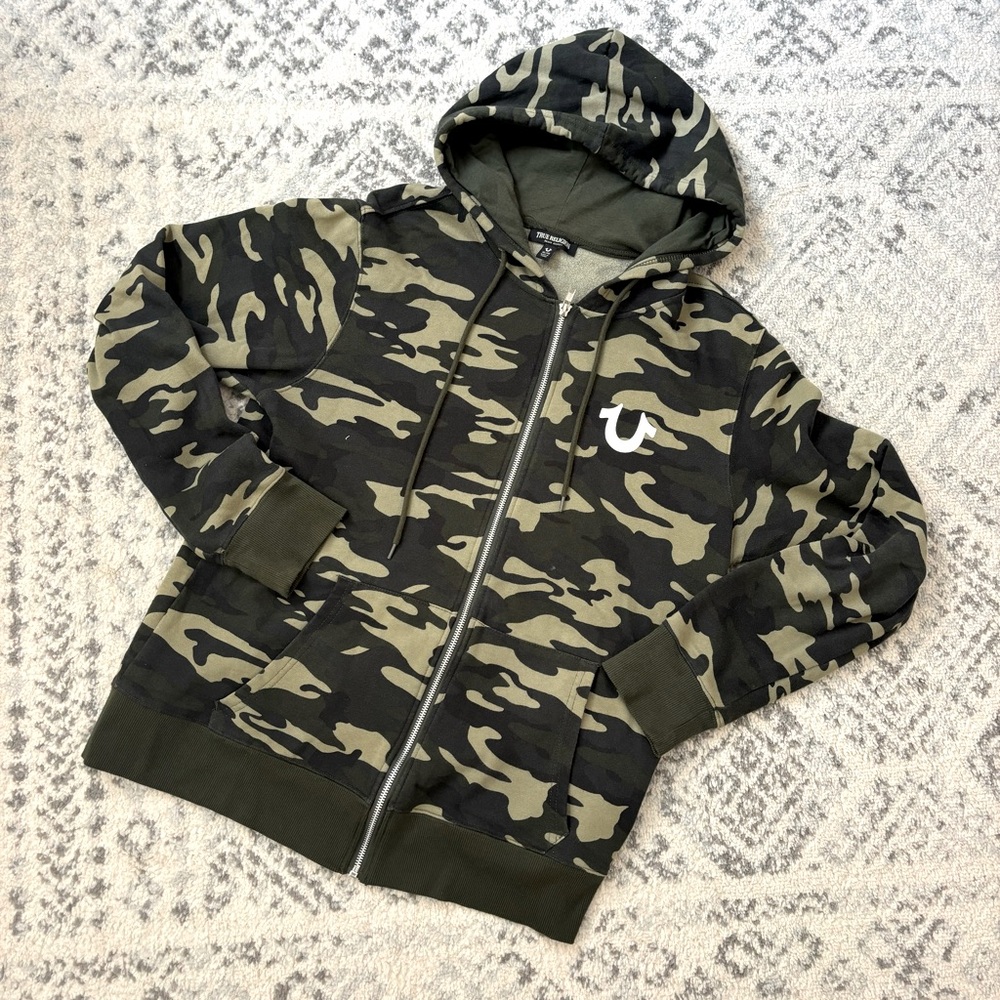 True Religion Camo Green Zip Up
